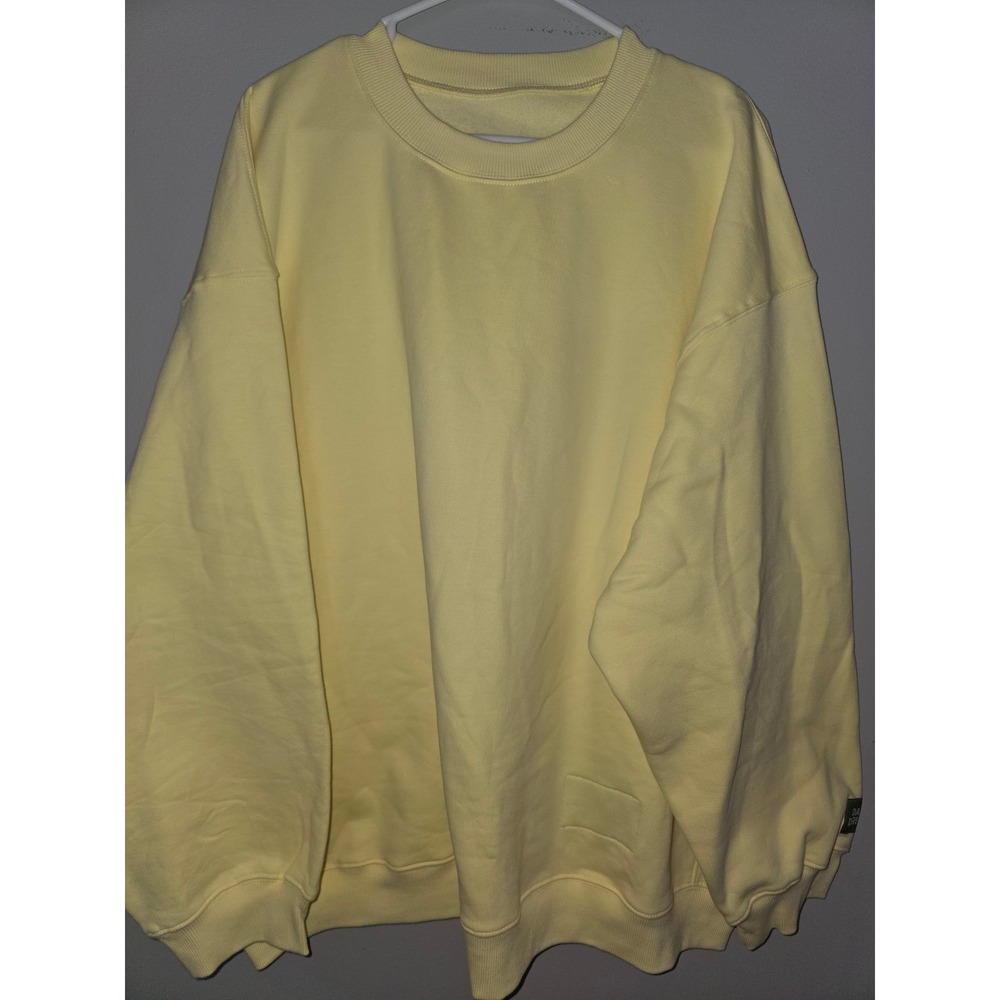 Daily Drills Butter Yellow Oversized Cotton Crewneck Sweatshirt Size M/L